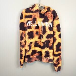 Well Known Studios Men's The Bond Street Black Cheetah Hoodie Jacket Size XL